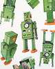 t-shirty męskie koszulka ROBOT GREEN / ZIELONY Tshirt 2
