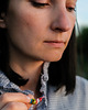 naszyjniki - inne Kolorowy drobny naszyjnik boho z naturalnych kamieni 7