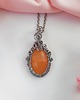 wisiory Naszyjnik Jadeit Pomarańczowy stal chirurgiczna wisiorek handmade wirewrapping 2
