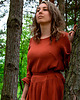 sukienki midi damskie Luźna sukienka BOHO z muślinu RUDA 4