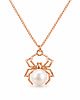 złote naszyjniki Pająk z białą perłą- naszyjnik 2