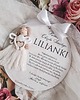 akcesoria na chrzest Aniołek z makramy kartka na chrzest Pamiątka chrztu świętego 1