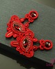 kolczyki soutache Czerwone błyszczące kolczyki sutasz 1