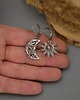kolczyki wire wrapping Asymetryczne kolczyki księżyc i słońce ametyst wire wrapping 4