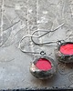 kolczyki wire wrapping Świetlista czerwień - kolczyki 3