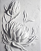obrazy Gipsowa płaskorzeźba, dekoracja ścienna, biały obraz strukturalny - Protea 1