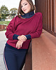 swetry damskie  OTULA miękki golf-sweter bordo / granat 1