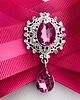 broszki Brosza fuksja z kryształkiem New 9