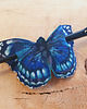 spinki i klamry do włosów Skórzana spinka  blue monarch 4