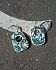 kolczyki ceramiczne Kolczyki ceramiczne w zielone kwiaty koła 1