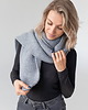 szale damskie PUCHACZ RWS Szary - duży mięsisty szalik z etycznej wełny merino i bawełny 1