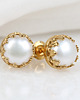 Biżuteria ślubna Kolczyki złote sztyfty Vintage z perłami 1