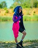 bluza z kapturem damska Długa bawełniana bluza , krój asymetryczny 4
