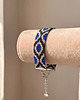 bransoletki ze szkła Granatowa srebrna bransoletka z koralików Miyuki - ornamental 2