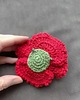 broszki Broszka kwiat Mak ręcznie robiona 2