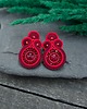 kolczyki soutache Kolczyki sutasz sztyfty małe czerwono bordowe z kryształkami Gracia 1