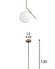 lampy wiszące Lampa wisząca zwis żyrandol lampa na sufit złota szkło kula LED E27 1