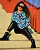 bluza z kapturem damska Damska Bluza z kapturem Leopard Blue 2