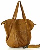 torby na ramię Torba damska skórzana shopper z kieszeniami - It bag brąz camel 4