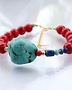 bransoletki z kamieni naturalnych Bransoleta z turkusem, koralem czerwonym, lapis lazuli 3