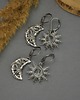kolczyki wire wrapping Asymetryczne kolczyki księżyc i słońce kryształ górski wire wrapping 4