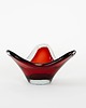patery i talerze Patera rubinowa, szkło Murano, włoski design, lata 60, produkcja: Włochy 1