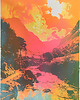 plakaty Plakat - Neonowe góry 1