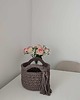 kosze do przechowywania Koszyk szydełkowy okrągły ze sznurka bawełnianego 20cmx15cm 3