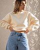 bluza bez kaptura damska Soft Spot / kremowa ciepła bluza basic 1
