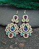 kolczyki soutache Kolczyki sutasz beżowe kolorowe z kryształkami "Magnolia" 1