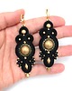 kolczyki soutache Orina złoto czarne wiszące wieczorowe kolczyki sutasz 1