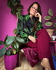 bluza bez kaptura damska Aksamitna BLUZA/ KIMONO domowe, autorski print ZIELONE JEZIORA 6