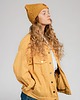 czapki i kapelusze męskie Czapka beanie z bawełny organicznej musztardowa 4