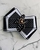 broszki Brosza Black & White z efektowym kwiatem w kropeczki New 7