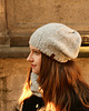 czapki damskie Jasnoszara czapka beretowa z wełny alpaki 1