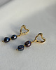 kolczyki pozłacane Kolczyki pozłacane unikat Granatowe perły 2