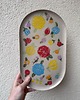 patery i talerze Duży talerz owalny, patera w kwiaty 1