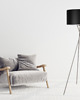lampy podłogowe Lampa Podłogowa Hugo E27 Satyna z abażurem 50 cm 3