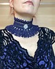 chokery Retro koronkowa granatowa kolia choker 6