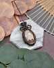 wisiory Miedziany wisiorek wire wrapping z agatem crazy lace #542 3