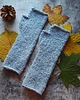 rękawiczki damskie Jesienne mitenki błękitne z wełną 1