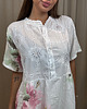 sukienki maxi damskie Lniana sukienka w kwiaty Bianco 1