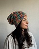 czapki damskie Kolorowa duża czapka beanie z wełną i alpaką 2