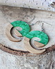 kolczyki drewniane Kolczyki drewniane z żywicą ZAWIJAS zielony 2
