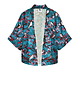 bluzki kimonowe damskie KIMONO krótkie / kopertowa BLUZKA / NARZUTKA, turkus-róż (100% wiskoza) 1