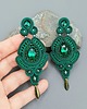 kolczyki soutache Luiza wieczorowe zielone długie kolczyki sutasz z kryształkami 2