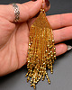 kolczyki szklane Skúfar II, złote "indiańskie" kolczyki, beading 6