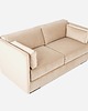 sofy i szezlongi Sofa HAGA beżowy welur, skandynawski design 2
