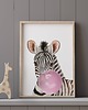 obrazy i plakaty do pokoju dziecięcego Plakat Zebra z gumą balonową P118 2