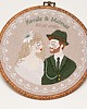 Ślub - inne Haft ślubny w tamborku 20 cm, indywidualna pamiątka ślubna, rocznicowa 59 3